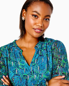 Giana Top - Low Tide Navy Lil Catty Purrsonality