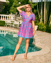 Load image into Gallery viewer, Suzie Short Sleeve Cotton Dress - Aura Pink Leaf An Impression Engineered Woven Dres
