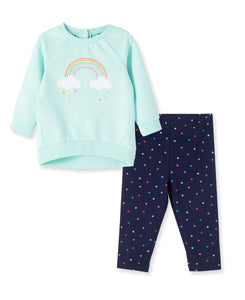 2PC Rainbow Sweatshirt Set