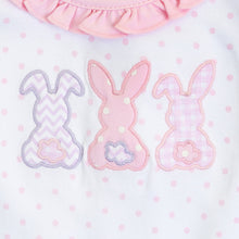 Load image into Gallery viewer, Bunny Trio Applique Flutter Dress Set
