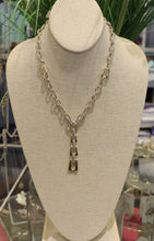Load image into Gallery viewer, Chain Link Silver &amp; Gold Drop Necklace
