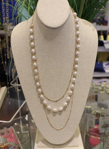 Layered Pearl Gold Necklace