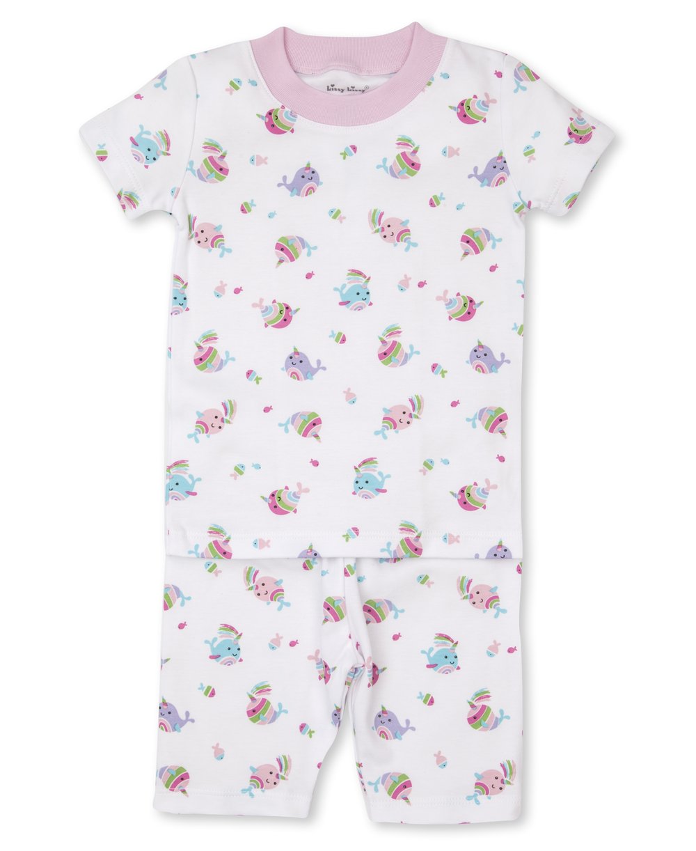 2PC SS Rainbow Narwhal Pajama Set