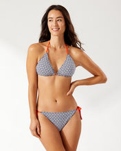 Load image into Gallery viewer, Island Cays Ikat Reversible Triangle Bikini Top - Mare Navy Rev
