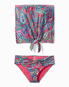 Paisley Keys Blouson Bandini - Coral Coast
