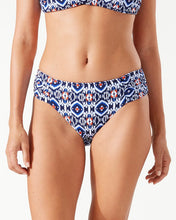 Load image into Gallery viewer, Island Cays Ikat Reversible Hipster Bikini Bottoms - Mare Navy Rev
