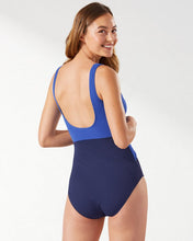 Load image into Gallery viewer, Island Cays Colorblock Wrap-Front One-Piece Swimsuit - Beaming Blue

