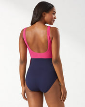 Load image into Gallery viewer, Island Cays Colorblock Wrap-Front One-Piece Swimsuit - Passion Pink
