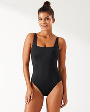 Load image into Gallery viewer, Palm Modern™ Over-the-Shoulder Square Neck One-Piece Swimsuit - Black
