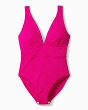 Load image into Gallery viewer, Palm Modern™ Over-the-Shoulder V-Neck One-Piece Swimsuit - Magenta Jewel
