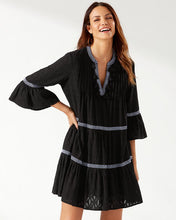 Load image into Gallery viewer, Cotton Clip Embroidered Tier Dress - Black
