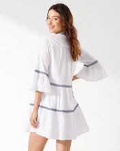 Load image into Gallery viewer, Cotton Clip Embroidered Tier Dress - White
