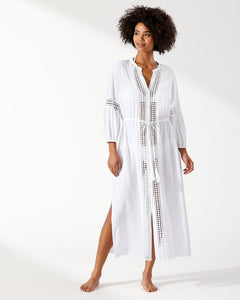 Sunlace Long Open-Front Duster - White