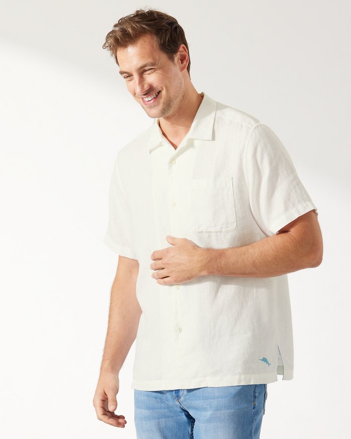 T-Shirt Uomo Bahama Beach Palme - No Worries Here - Grigio Chiaro, 100% Cotone - Foto 2