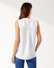 Load image into Gallery viewer, Coastalina Sleeveless Linen Top - White
