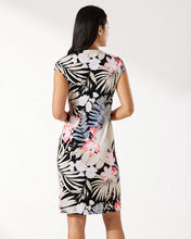 Load image into Gallery viewer, Clara Delicate Flora Faux-Wrap Dress - Black
