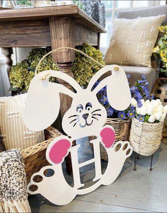 Easter Bunny Initial Sign