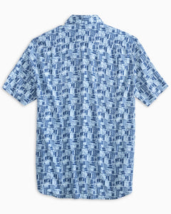 Men's Happy Hour Short Sleeve Button Down Shirt - Seven Seas Blue
