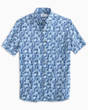 Load image into Gallery viewer, Men&#39;s Happy Hour Short Sleeve Button Down Shirt - Seven Seas Blue
