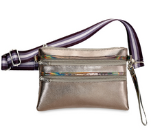 Load image into Gallery viewer, Faux Leather Metallic Belt Crossbody Bag
